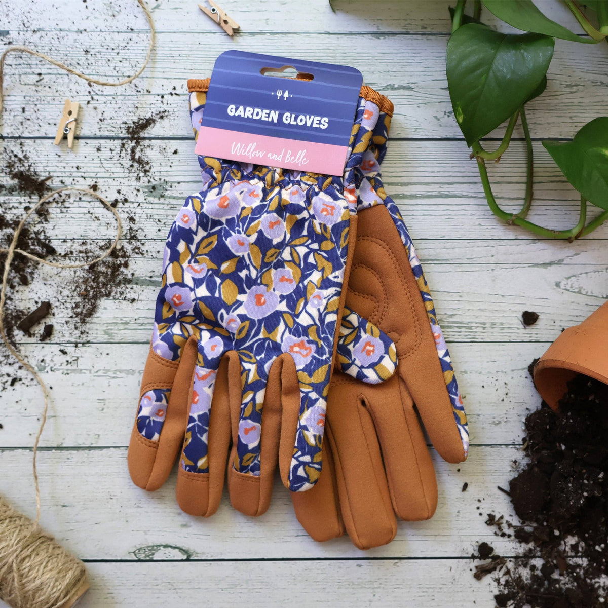 Gardening Gloves - Abstract Floral Lilac