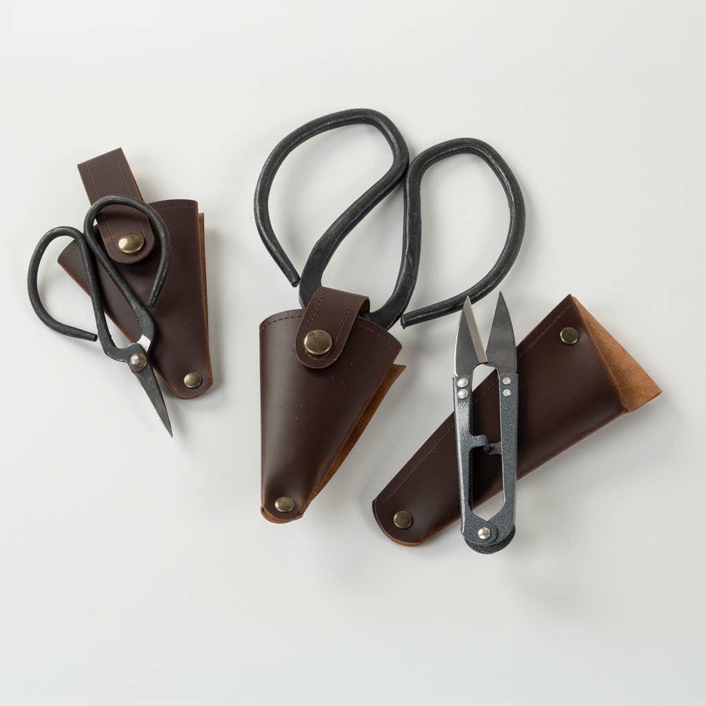 Large Gardeners Scissors + Vegan Leather Pouch