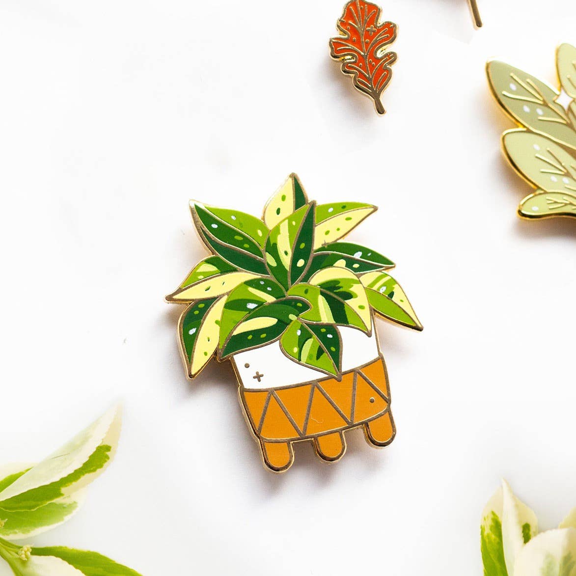 Enamel Pin: Marble Queen Pothos