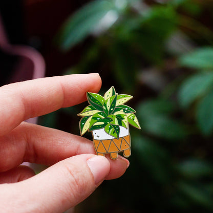Enamel Pin: Marble Queen Pothos