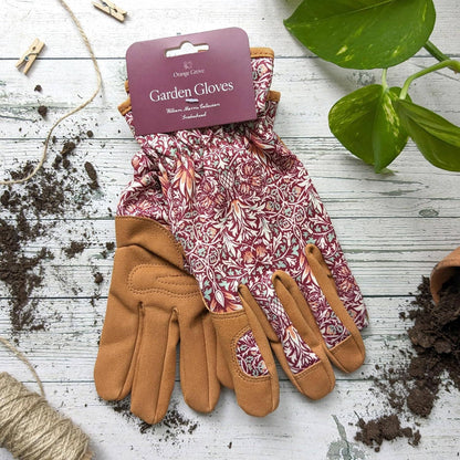 Gardening Gloves - Abstract Flower Mustard/Pink