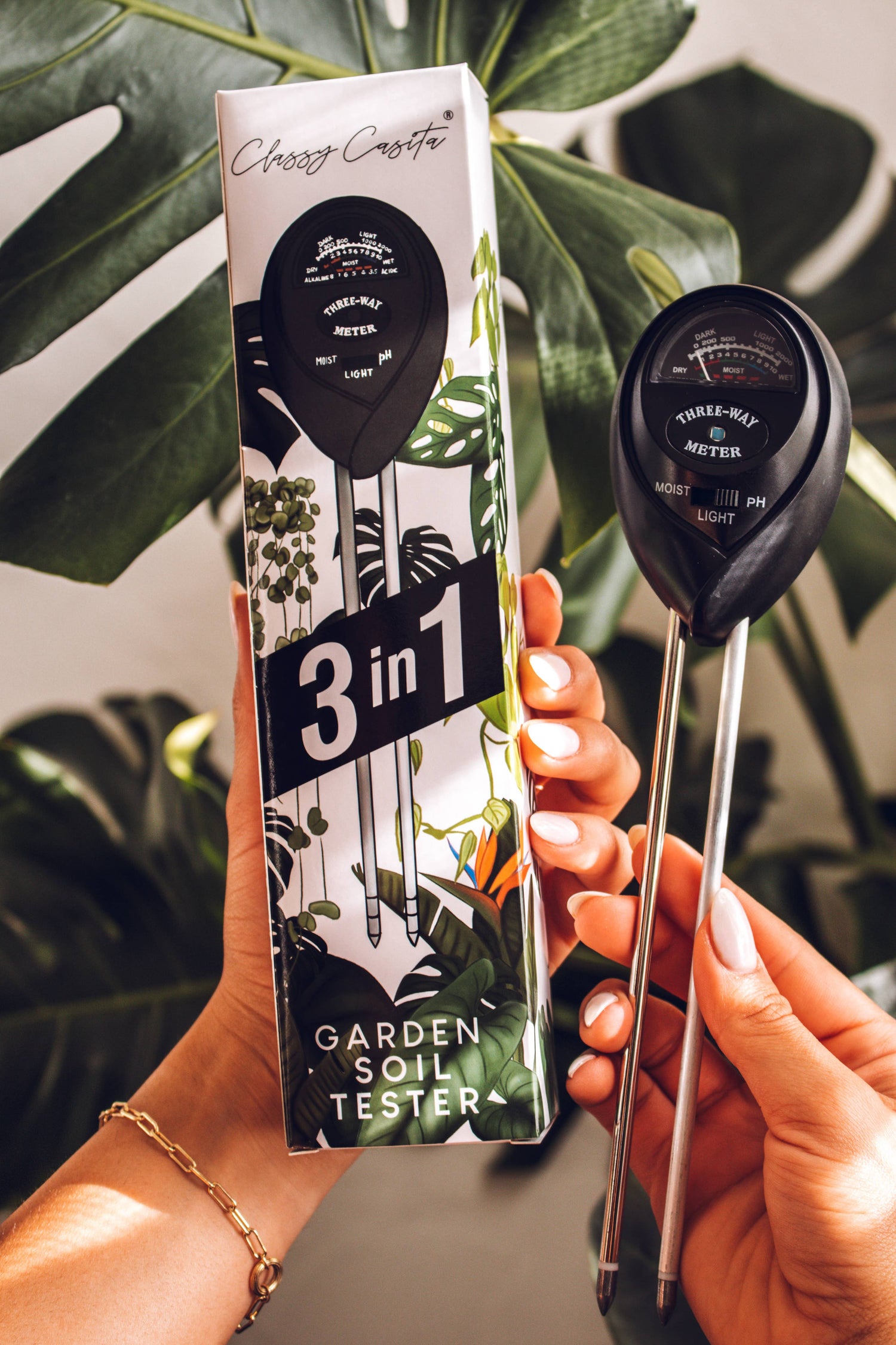3-in-1 Soil Meter; Moisture, pH and Light