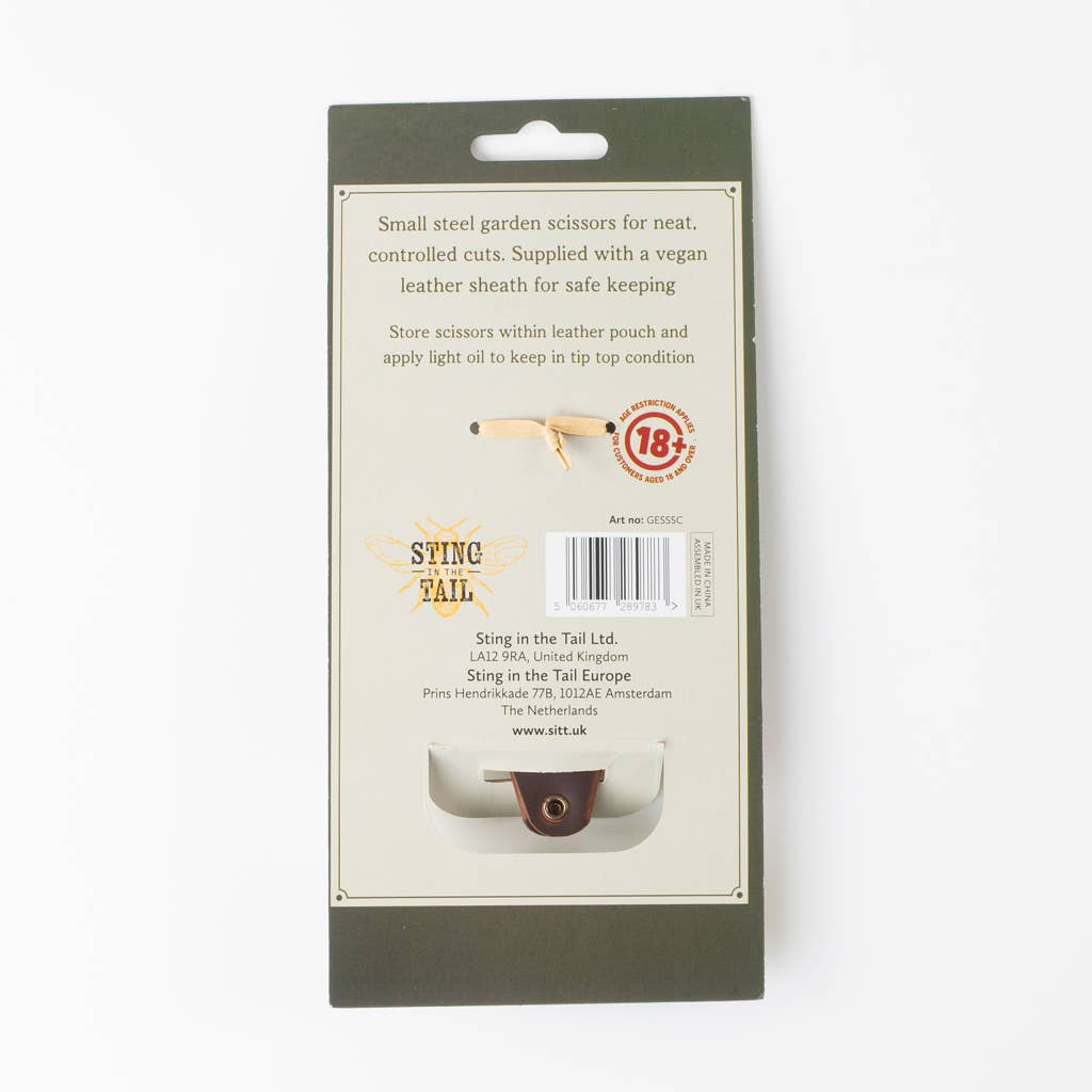 Small Gardeners Scissors + Vegan Leather Pouch