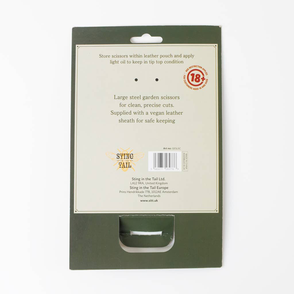 Large Gardeners Scissors + Vegan Leather Pouch