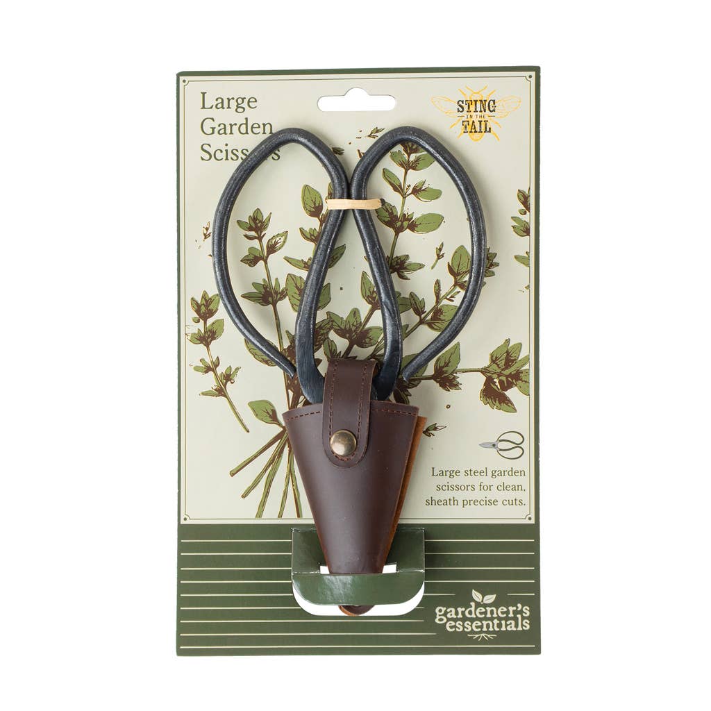 Large Gardeners Scissors + Vegan Leather Pouch
