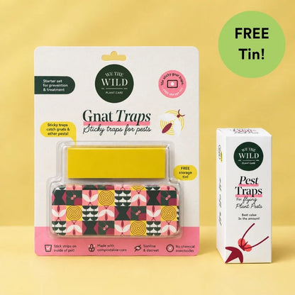 We The Wild Fungus Gnat Compostable Sticky Traps - 20 Strips + Tin