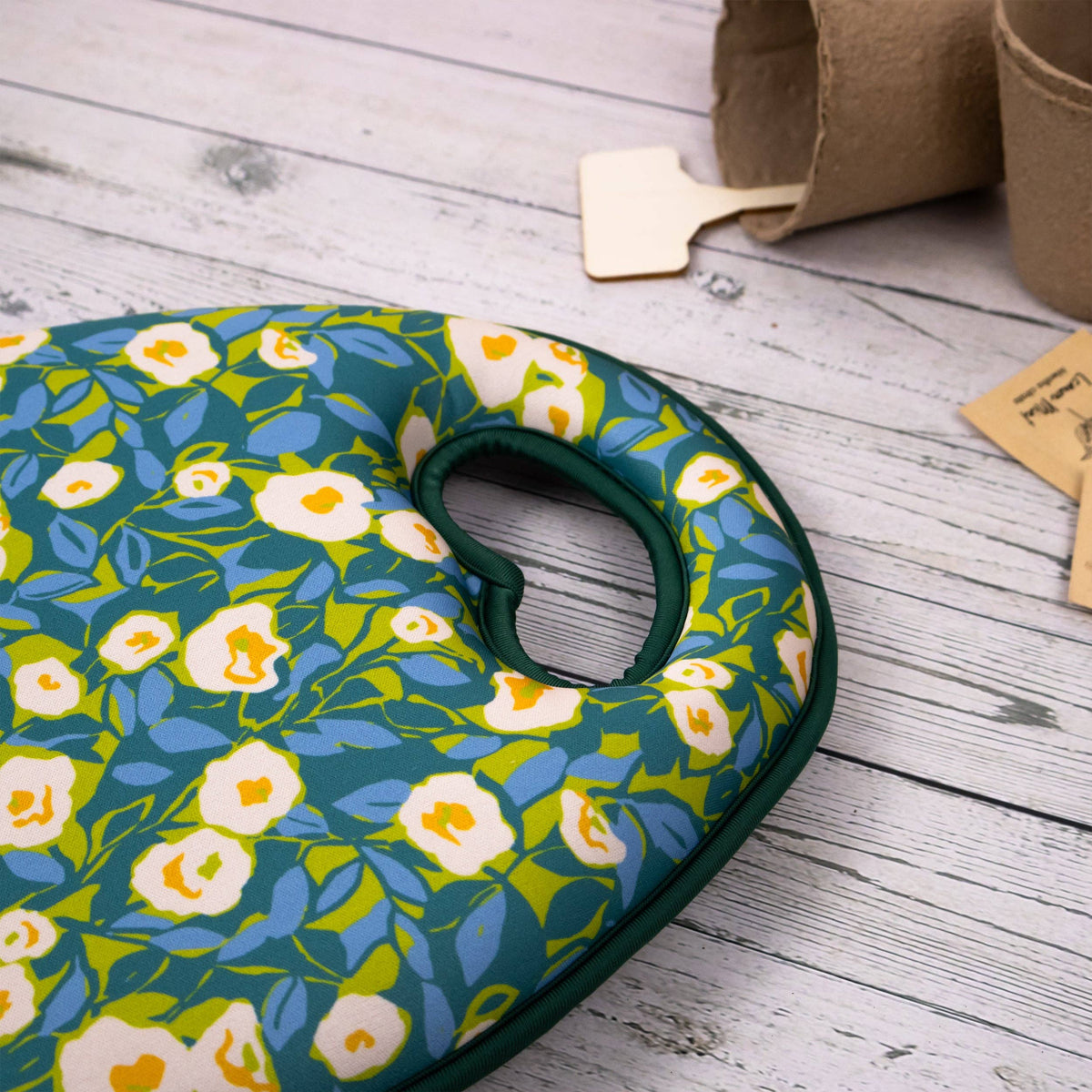 Garden Kneeler - Abstract Floral Green