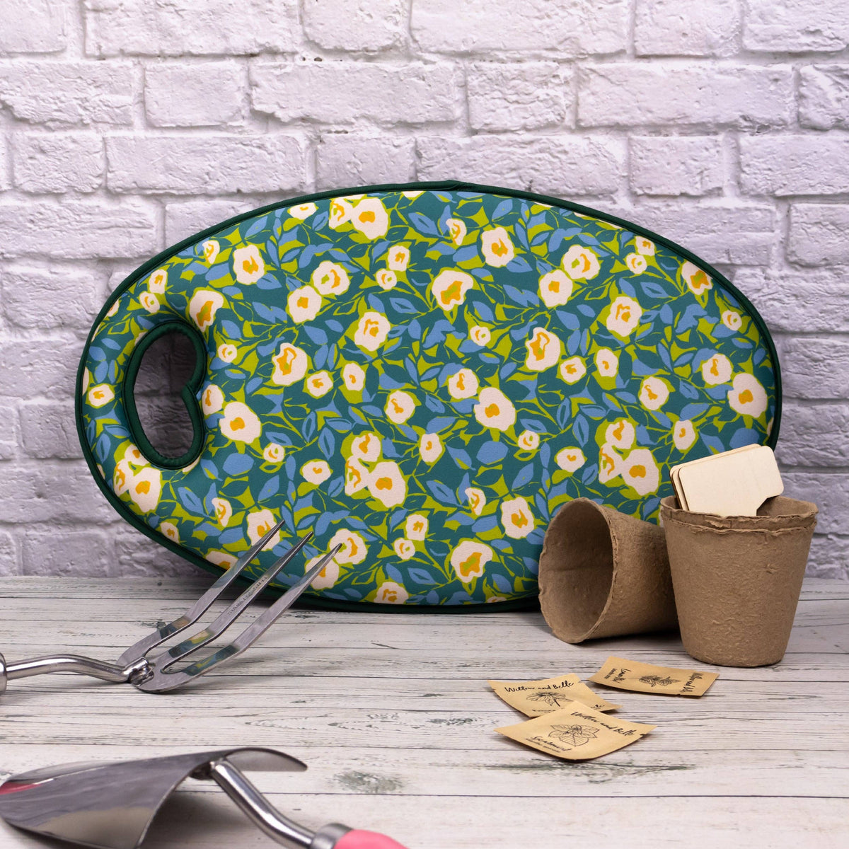 Garden Kneeler - Abstract Floral Green
