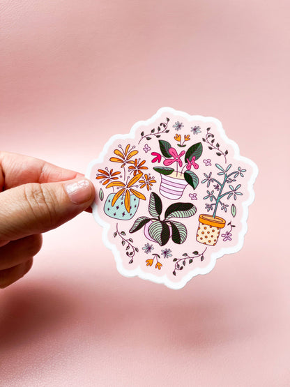 Pink Plants Sticker
