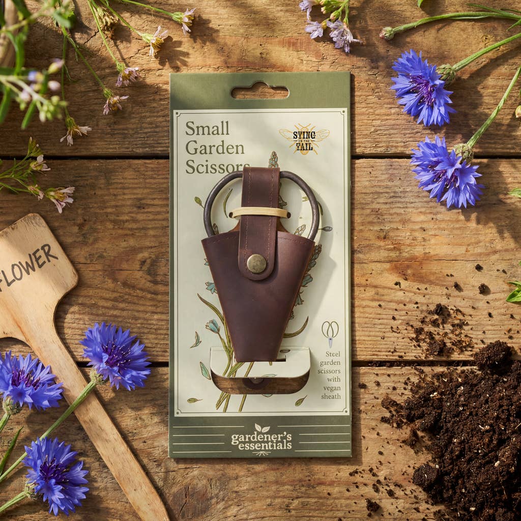 Small Gardeners Scissors + Vegan Leather Pouch