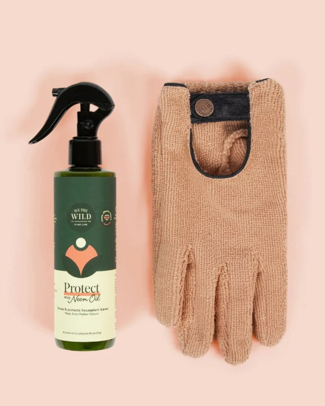 We The Wild Proud Plant Mum Leaf Health Kit with Cleaning Glove