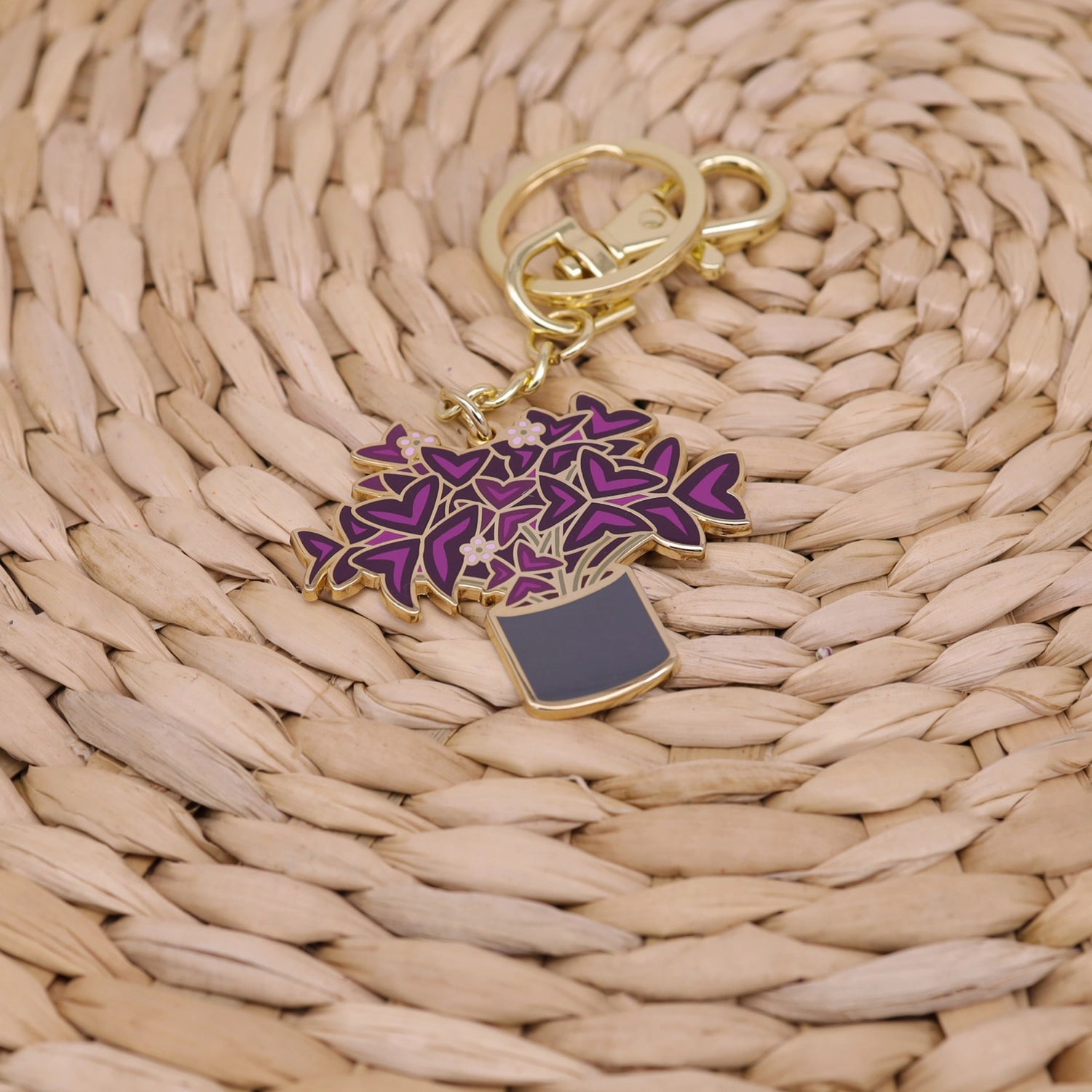 Key Ring - Oxalis Purple Shamrock