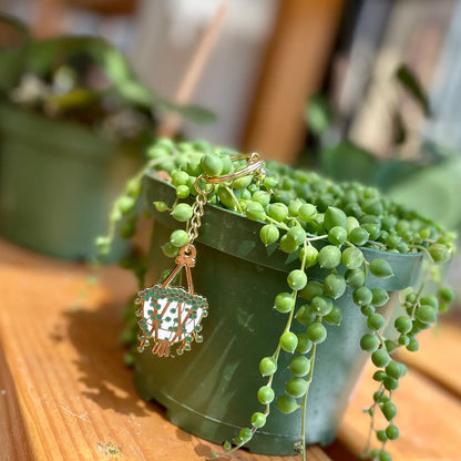 String of Pearls Enamel Key Ring